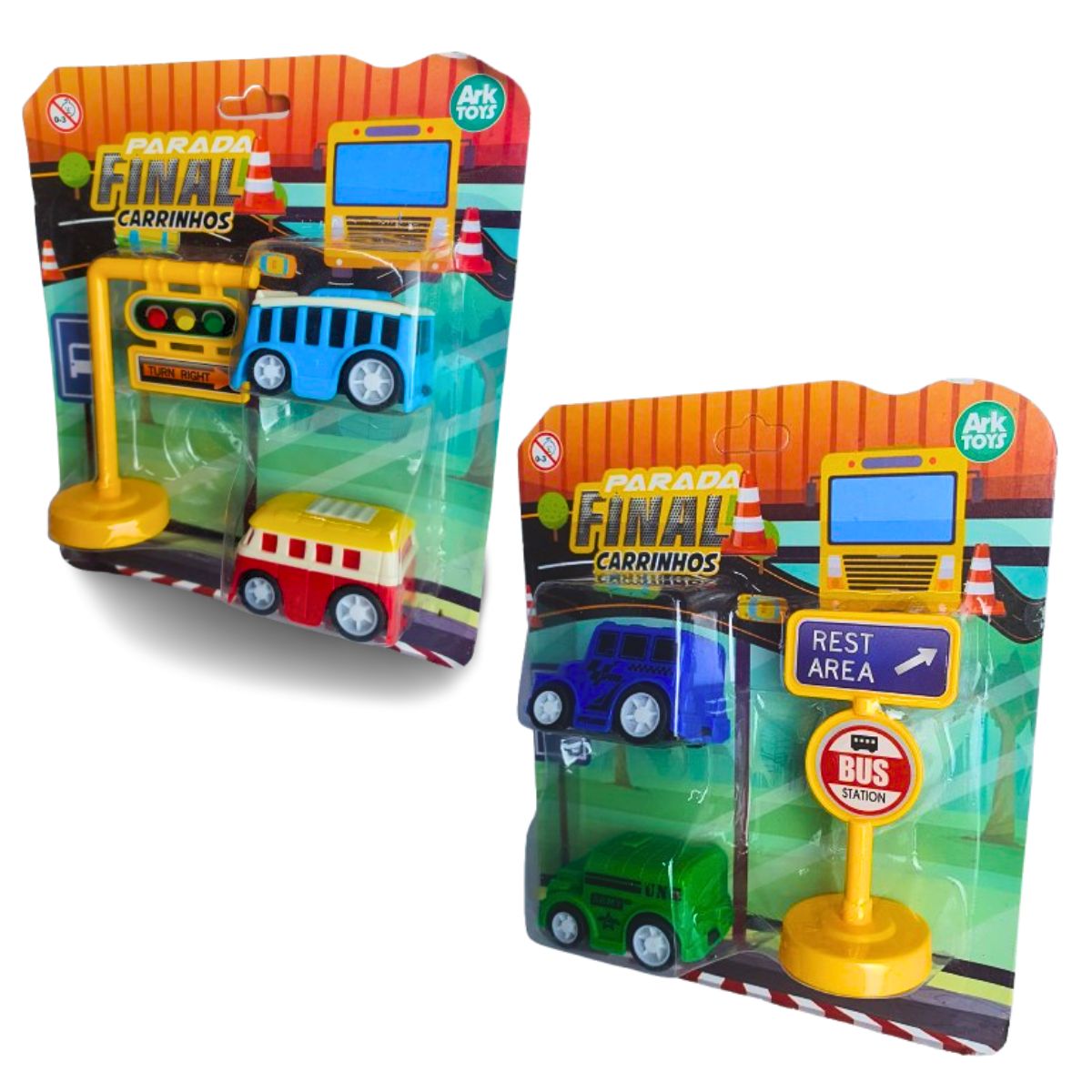 Kit Carrinhos Parada Final Fricção Sortidos - Ark Toys Kit Carrinhos Parada Final Fricção Sortidos - Ark Toys